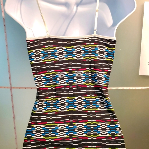 Small, Multi Colored with Black, White, Red, Blue, Green Pattern Tank Top - Picture 6 of 9